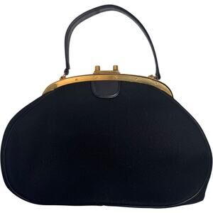 Vintage Ingber Fabric Frame Handbag 1950s Structured Top Handle Purse